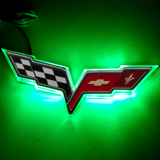 Oracle Chevrolet Corvette C6 Illuminated Emblem - Green