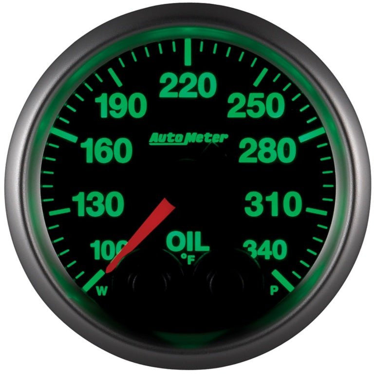 Autometer Elite 52mm 100-340 Deg F Oil Temp Peak & Warn w/ Electronic Control Gauge AutoMeter Gauges