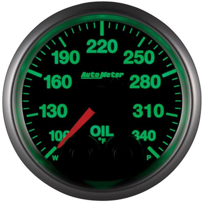 Autometer Elite 52mm 100-340 Deg F Oil Temp Peak & Warn w/ Electronic Control Gauge AutoMeter Gauges