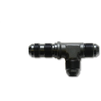 Vibrant -4AN Bulkhead Adapter Tee on Run Fittings - Anodized Black Only Vibrant Fittings