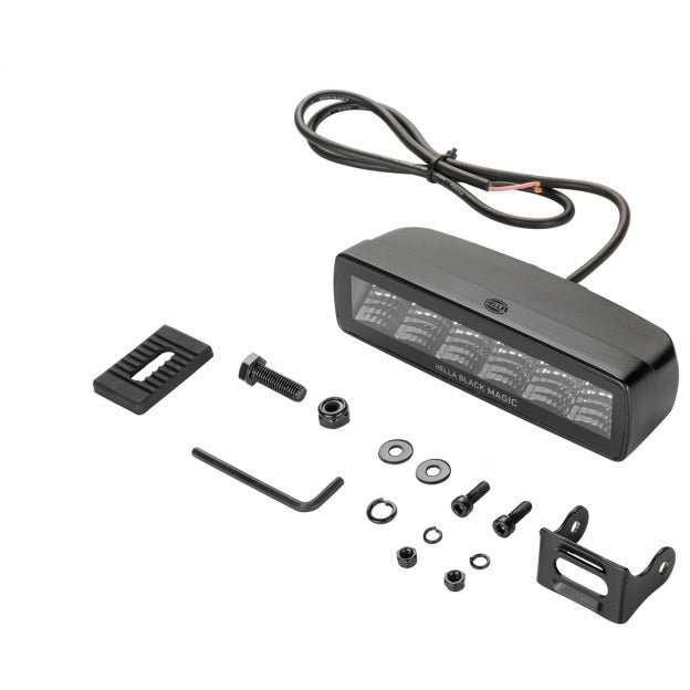 Hella Universal Black Magic 6 L.E.D. Mini Light Bar - Flood Beam Hella Fog Lights