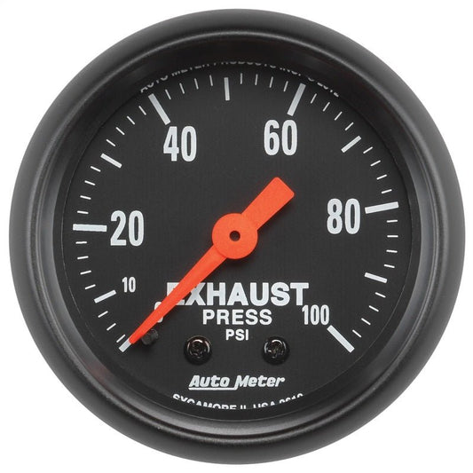 Autometer Z Series 2-1/16in 0-100 PSI Mechanical Exhaust Pressure Gauge AutoMeter Gauges