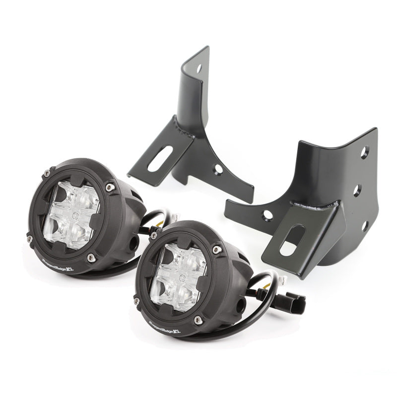 Rugged Ridge 97-06 Jeep Wrangler TJ Round Cube Windshield LED Kit w/ Brackets Rugged Ridge Brackets