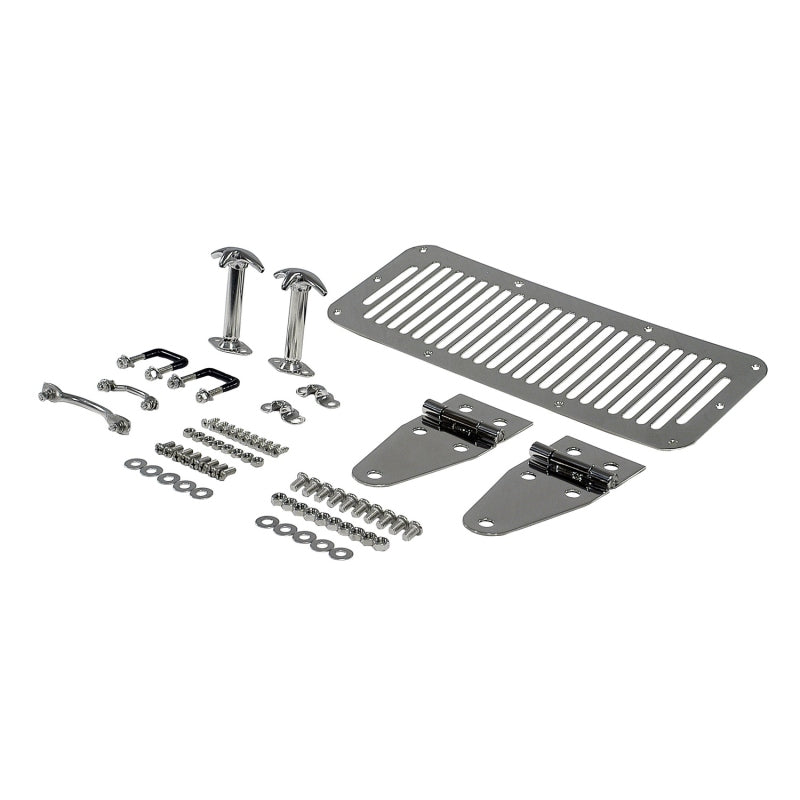 Rugged Ridge 76-86 Jeep CJ / 87-95 Jeep Wrangler Stainless Steel Hood Dress Up Kit Rugged Ridge Hoods