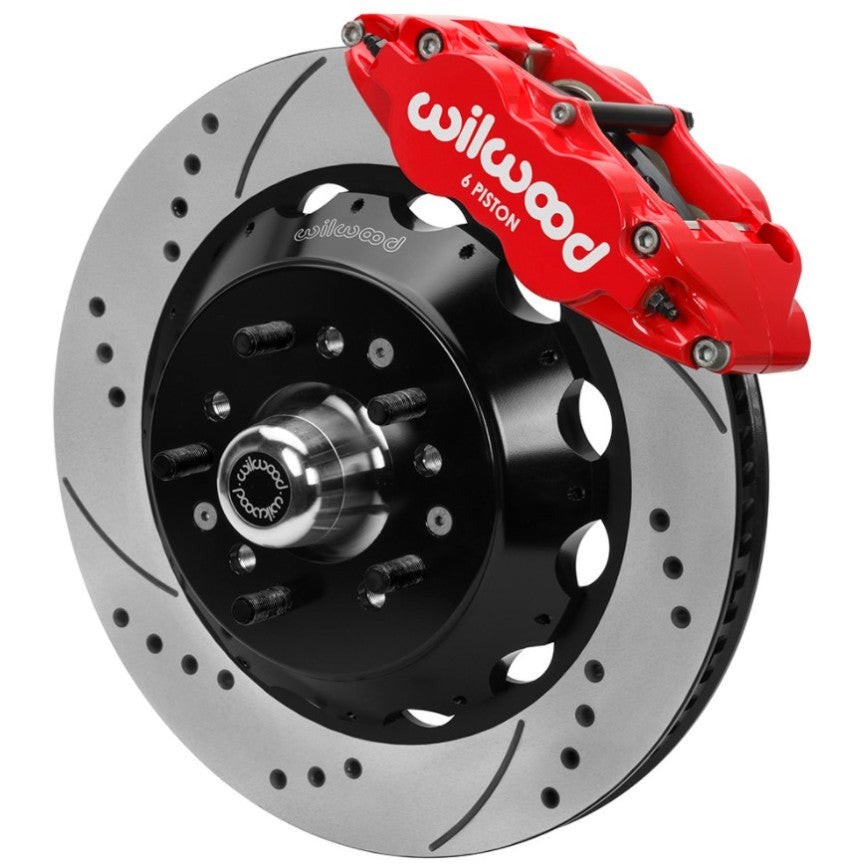 Wilwood 70-81 FBody/75-79 A&XBody FNSL6R Frt BBK 14in D/S Rtr Red Calipers Use w/ Pro Drop Spindle Wilwood Big Brake Kits