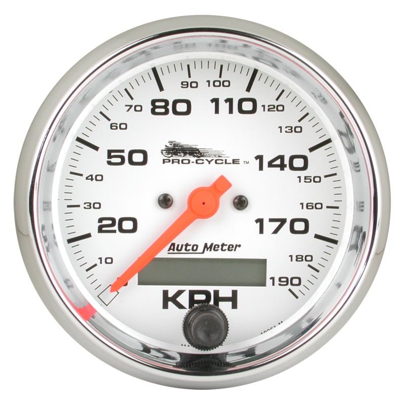 Autometer Pro-Cycle Gauge Speedo 3 3/4in 120 Mph Elec White AutoMeter Gauges