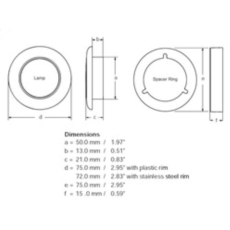 Hella Courtesy Lamp Rnd Red Md12 Ss Rim 2Xt Hella Work Lights