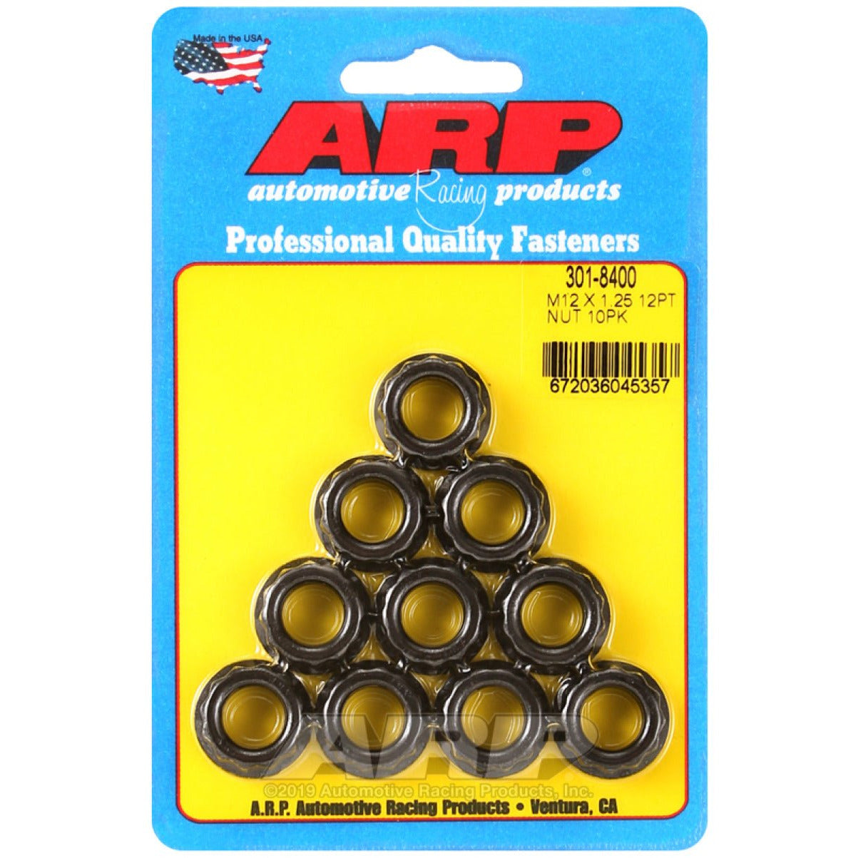 ARP 12mm x 1.25 16mm Socket 12pt Nut Kit (10 pack) ARP Hardware Kits - Other