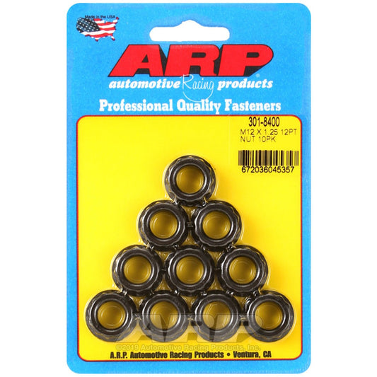 ARP 12mm x 1.25 16mm Socket 12pt Nut Kit (10 pack) ARP Hardware Kits - Other