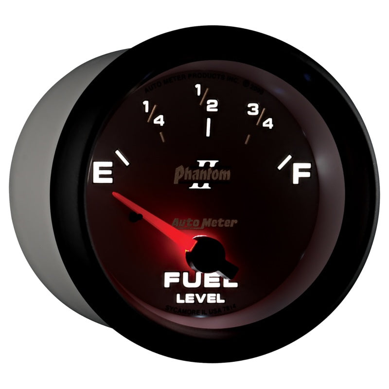 AutoMeter Gauge Fuel Level 2-5/8in. 0 Ohm(e) to 90 Ohm(f) Elec Phantom II AutoMeter Gauges