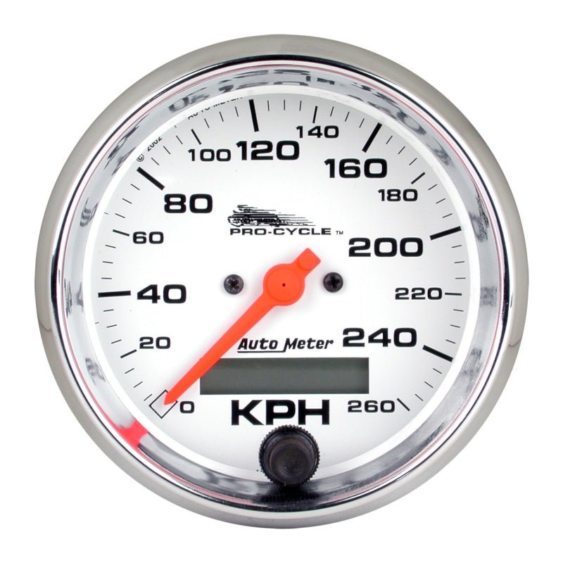Autometer Pro-Cycle Gauge Speedo 3 3/4in 160 Mph Elec White AutoMeter Gauges