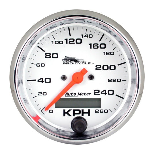 Autometer Pro-Cycle Gauge Speedo 3 3/4in 160 Mph Elec White AutoMeter Gauges