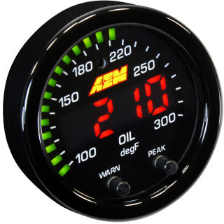 AEM X-Series Temperature 100-300F Gauge Kit (ONLY Black Bezel and Water Temp. Faceplate) AEM Gauges