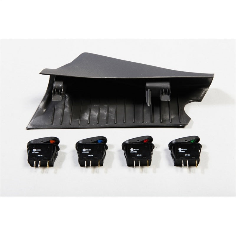 Rugged Ridge A-Pillar 4 Switch Pod Kit Black RHD 07-10 Jeep Wrangler Rugged Ridge Dash & Interior Trim