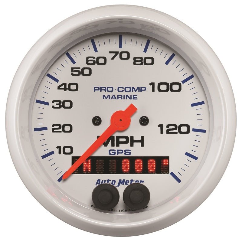 Autometer Gauge GPS Speedometer 3-3/8in 140 MPH Marine White Gauge AutoMeter Gauges