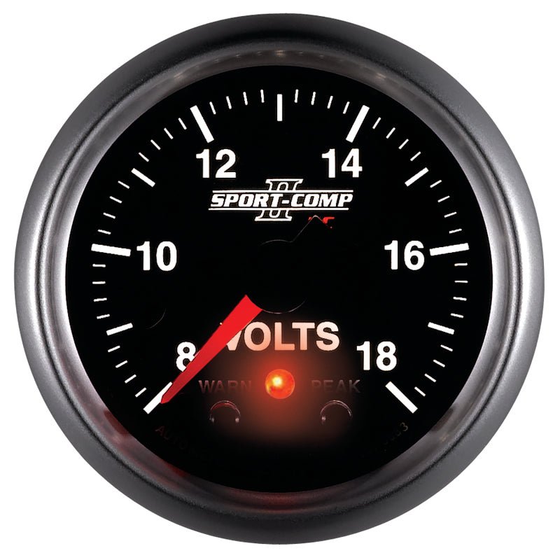 Autometer Sport-Comp II 2-1/16in Digital Voltometer Gauge - 18V AutoMeter Gauges