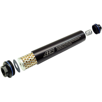 AEM Universal High Flow -10 AN Inline Black Fuel Filter AEM Fuel Filters