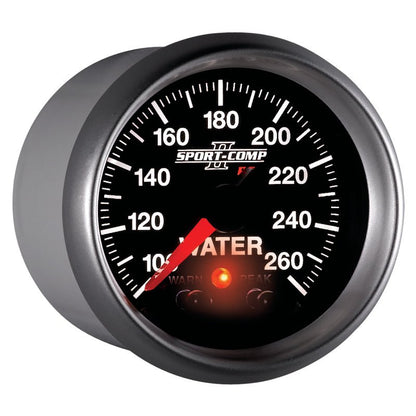 Autometer Sport-Comp II 52.4mm 100-260 Deg F Water Temp Peak & Warn w/ Electronic Control Gauge AutoMeter Gauges