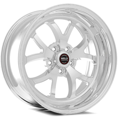 Weld S76 15x9 / 5x4.5 BP / 6.5in. BS Polished Wheel (Medium Pad) - Black Single Beadlock MT