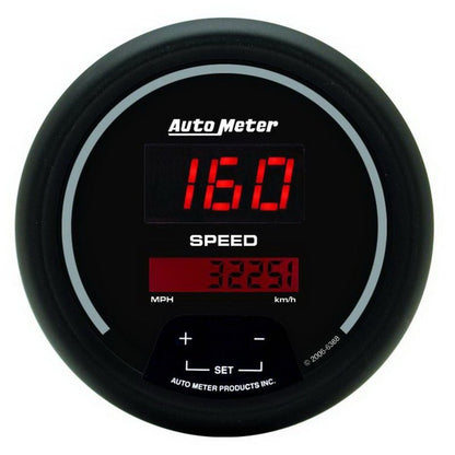 Autometer Sport-Comp Black 3 3/8in 160 MPH Digital Speedo Gauge AutoMeter Gauges