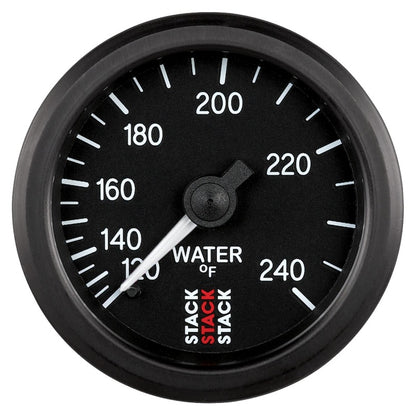 Autometer Stack 52mm 120-240 Deg F 1/2in Npt (M) Mechanical Water Temp Gauge - Black AutoMeter Gauges