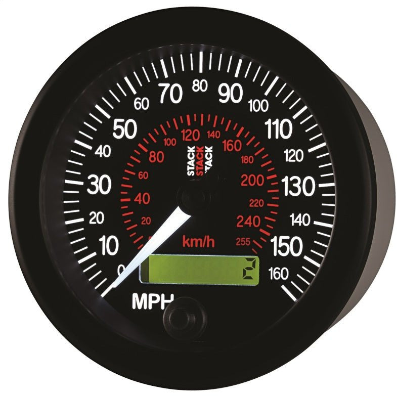 Autometer Stack Instruments 88MM 0-160 MPH / 260 KM/H Programmable Speedometer - Black AutoMeter Gauges