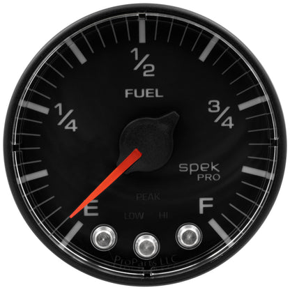 Autometer Spek-Pro Gauge Fuel Level 2 1/16in 0-270 Programmable Blk/Blk AutoMeter Gauges