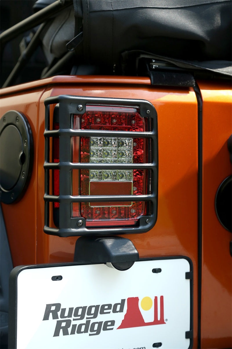 Rugged Ridge 07-18 Jeep Wrangler Textured Black Tail Light Euro Guards Rugged Ridge Light Covers and Guards