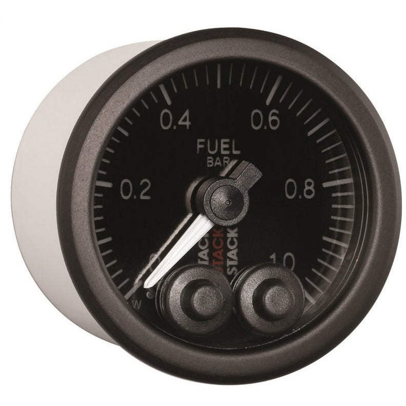 Autometer Stack 52mm 0-1 Bar M10 Male Pro-Control Fuel Pressure Gauge - Black AutoMeter Gauges