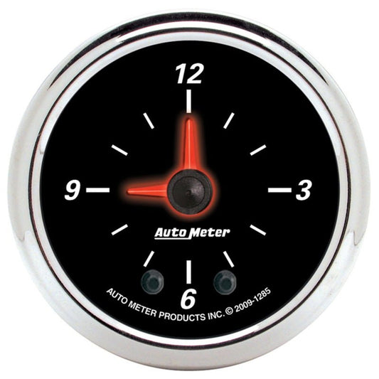Autometer 52mm Full Sweep Electric 12 Hour Clock (Inc 10.5 ft Tubing or Wiring Harness) AutoMeter Gauges