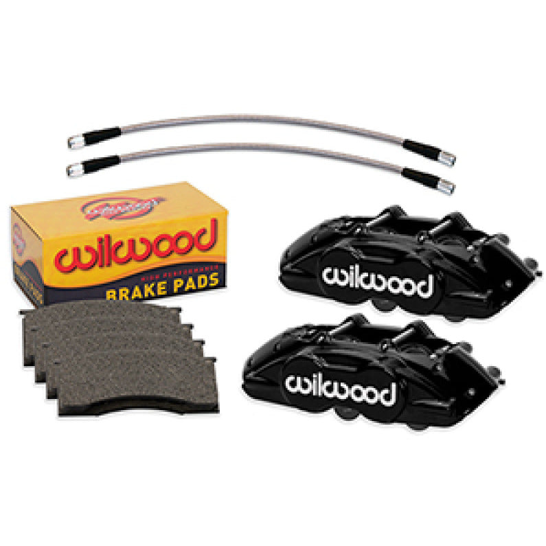 Wilwood 65-67 Ford Mustang D11 Calipers w/ Pads & Lines - Black Wilwood Brake Calipers - Perf