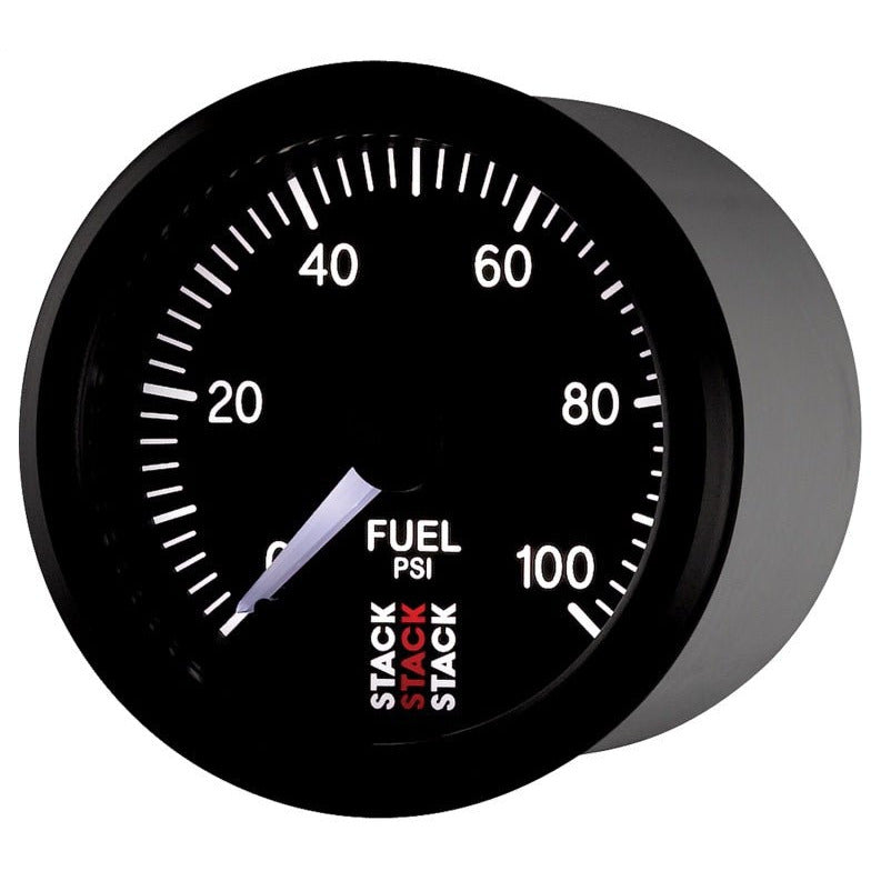 Autometer Stack 52mm 0-100 PSI 1/8in NPTF Male Pro Stepper Motor Fuel Pressure Gauge - Black AutoMeter Gauges