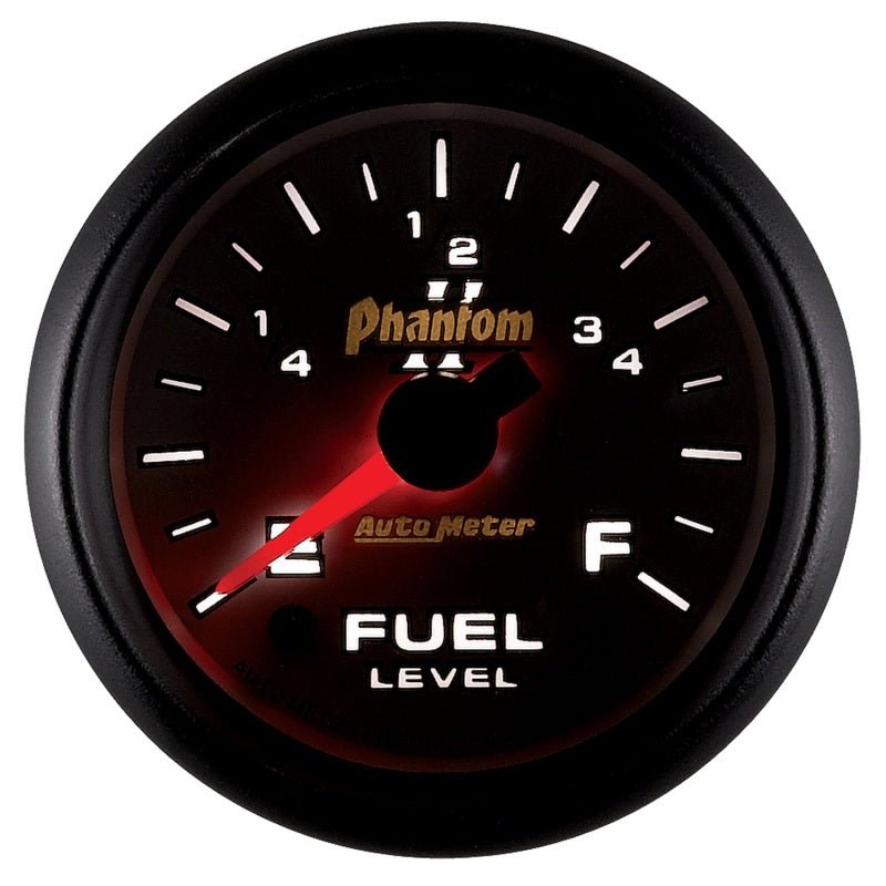 Autometer Phantom II 52mm Full Sweep Electronic 0-280 ohm Fuel Level Programmable E-F Range Gauge AutoMeter Gauges