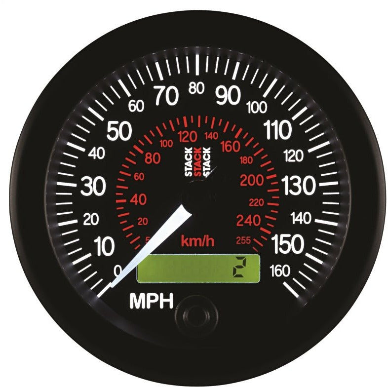 Autometer Stack Instruments 88MM 0-160 MPH / 260 KM/H Programmable Speedometer - Black AutoMeter Gauges