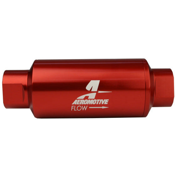 Aeromotive In-Line Filter - AN-10 size - 40 Micron SS Element - Red Anodize Finish Aeromotive Fuel Filters