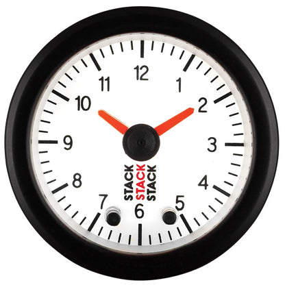 Autometer Stack Analog Clock Gauge - White AutoMeter Gauges