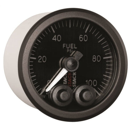 Autometer Stack Instruments Pro Control 52mm 0-100 PSI Fuel Pressure Gauge - Black (1/8in NPTF Male) AutoMeter Gauges