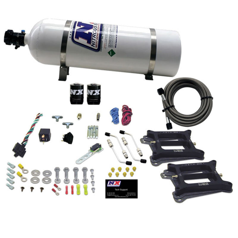Nitrous Express Dual/4150/Gasoline Nitrous Kit (50-300HP) w/15lb Bottle Nitrous Express Nitrous Systems