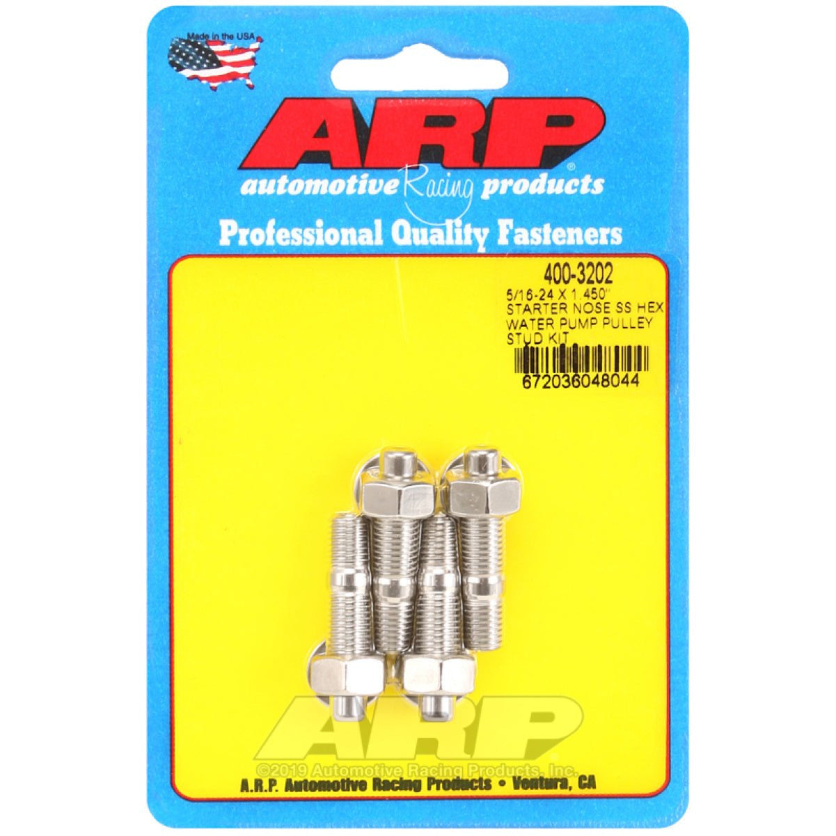 ARP 5/16-24 X 1.450 Starter Nose SS Hex Water Pump Pulley Stud Kit ARP Hardware - Singles