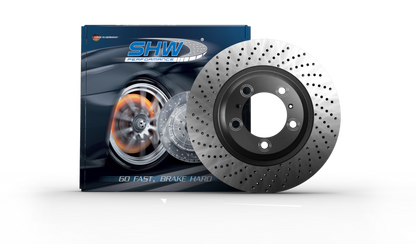 SHW 15-19 Porsche 911 Carrera 4 GTS 3.0L w/o Ceramic Brakes Right Rear Cross-Drilled MB Brake Rotor SHW Performance Brake Rotors - Drilled