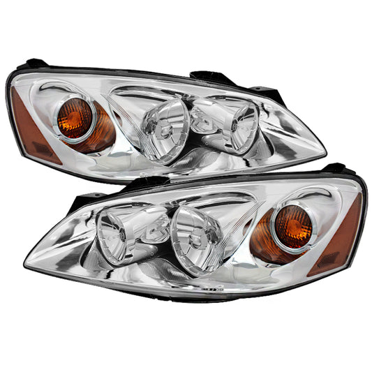 Xtune Pontiac G6 05-10 (09-10 Fit w/Amber Turn Signal) Crystal Headlights Chrome HD-JH-PG605-AM-C SPYDER Headlights