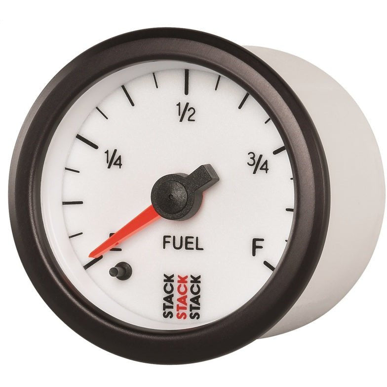 Autometer Stack 52mm 0-280 Ohm Programmable Pro Stepper Motor Fuel Level Gauge - White AutoMeter Gauges