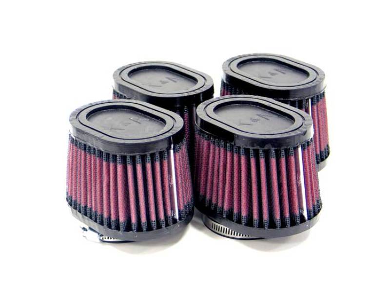 K&N Universal Rubber Filter 2.125in Flange ID/3in x 4in Tapered Oval/2.75in Height (4 Filters)