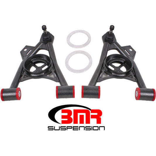 BMR 94-04 Mustang Lower Non-Adj. A-Arms (Poly) w/ Tall Ball Joint / Spring Pocket - Black Hammertone BMR Suspension Control Arms