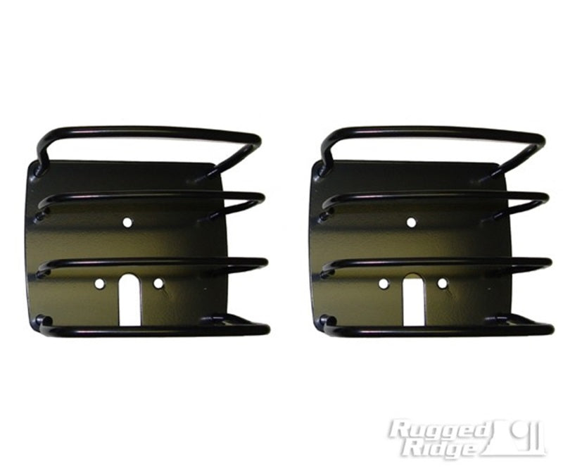 Rugged Ridge 76-06 Jeep CJ / Jeep Wrangler Black Euro Tail Light Guards Rugged Ridge Light Covers and Guards