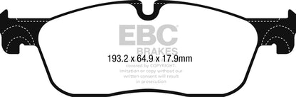 EBC 2016+ Jaguar F-Pace 2.0L TD (180) Greenstuff Front Brake Pads