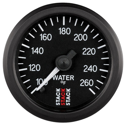 Autometer Stack 52mm 100-260 Deg F 1/8in NPTF Male Pro Stepper Motor Water Temp Gauge - Black AutoMeter Gauges