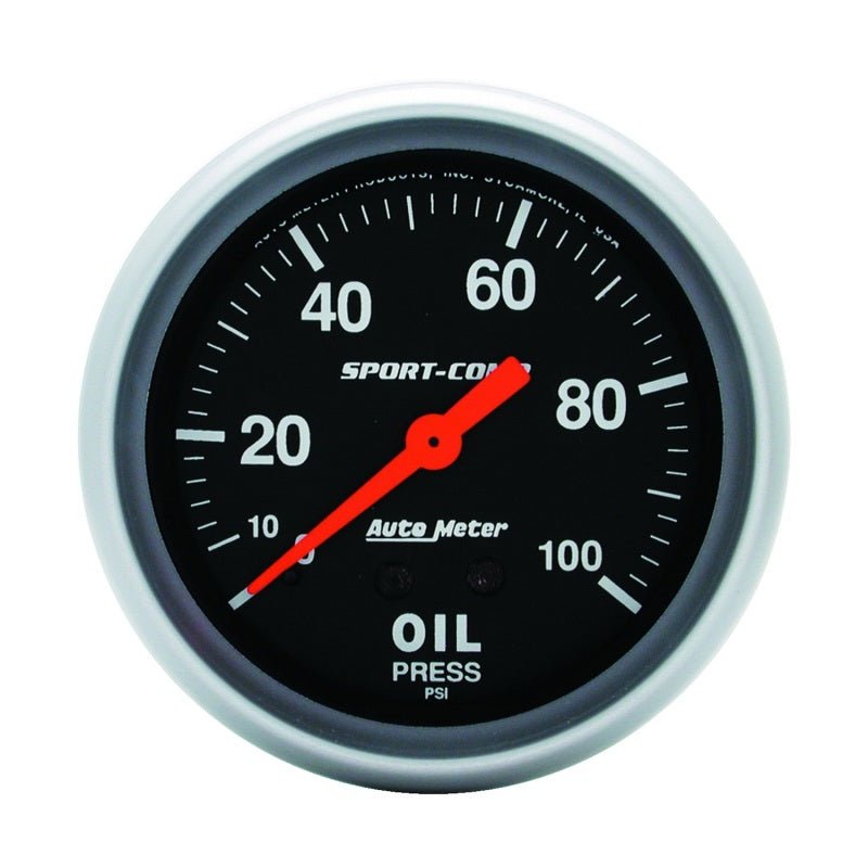 Autometer Sport-Comp 66.7mm 0-100 PSI, Mechanical Oil Pressure AutoMeter Gauges