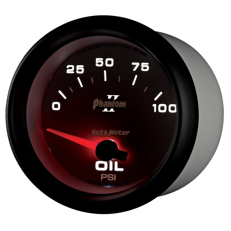 Autometer Phantom II 2 5/8in 0-100 PSI Short Sweep Electronic Oil Pressure Gauge AutoMeter Gauges