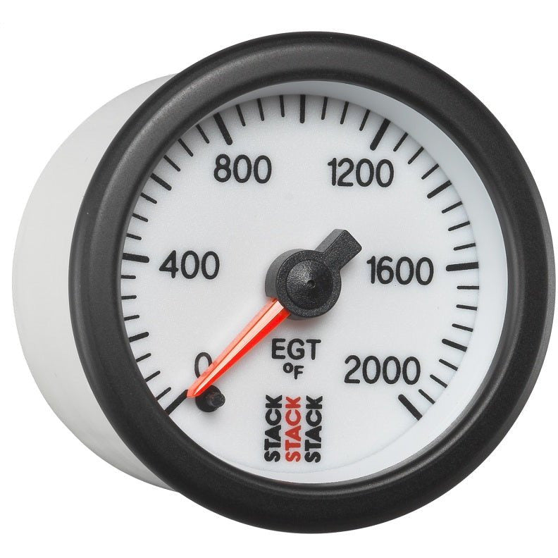 Autometer Stack 52mm 0-2000 Deg F Pro Stepper Motor Exhaust Gas Temp Gauge - White AutoMeter Gauges